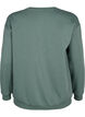 Sweatshirt met badstof tekst, Groen, Packshot image number 1