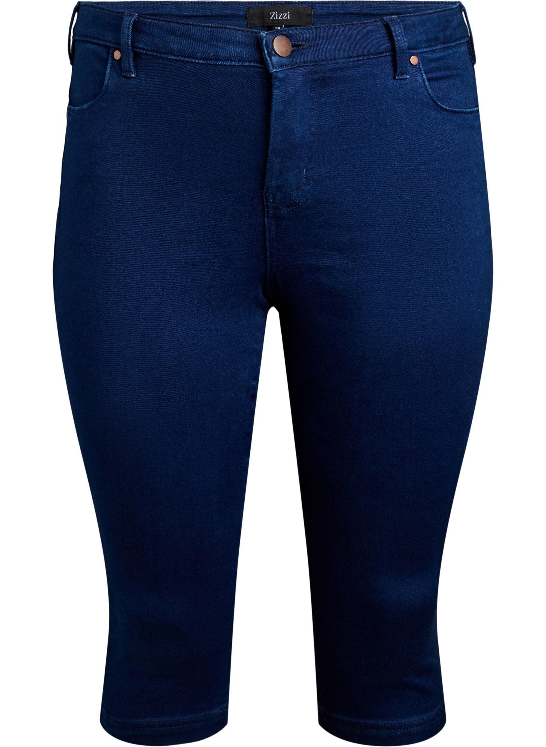 ZizziAmy capri jeans met hoge taille en super strakke pasvorm, Blauw, Packshot image number 0