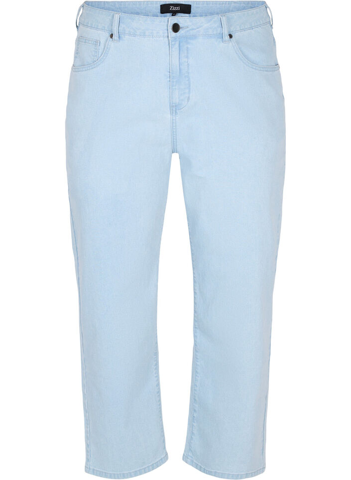 Straight jeans met enkellengte, Light blue denim, Packshot image number 0