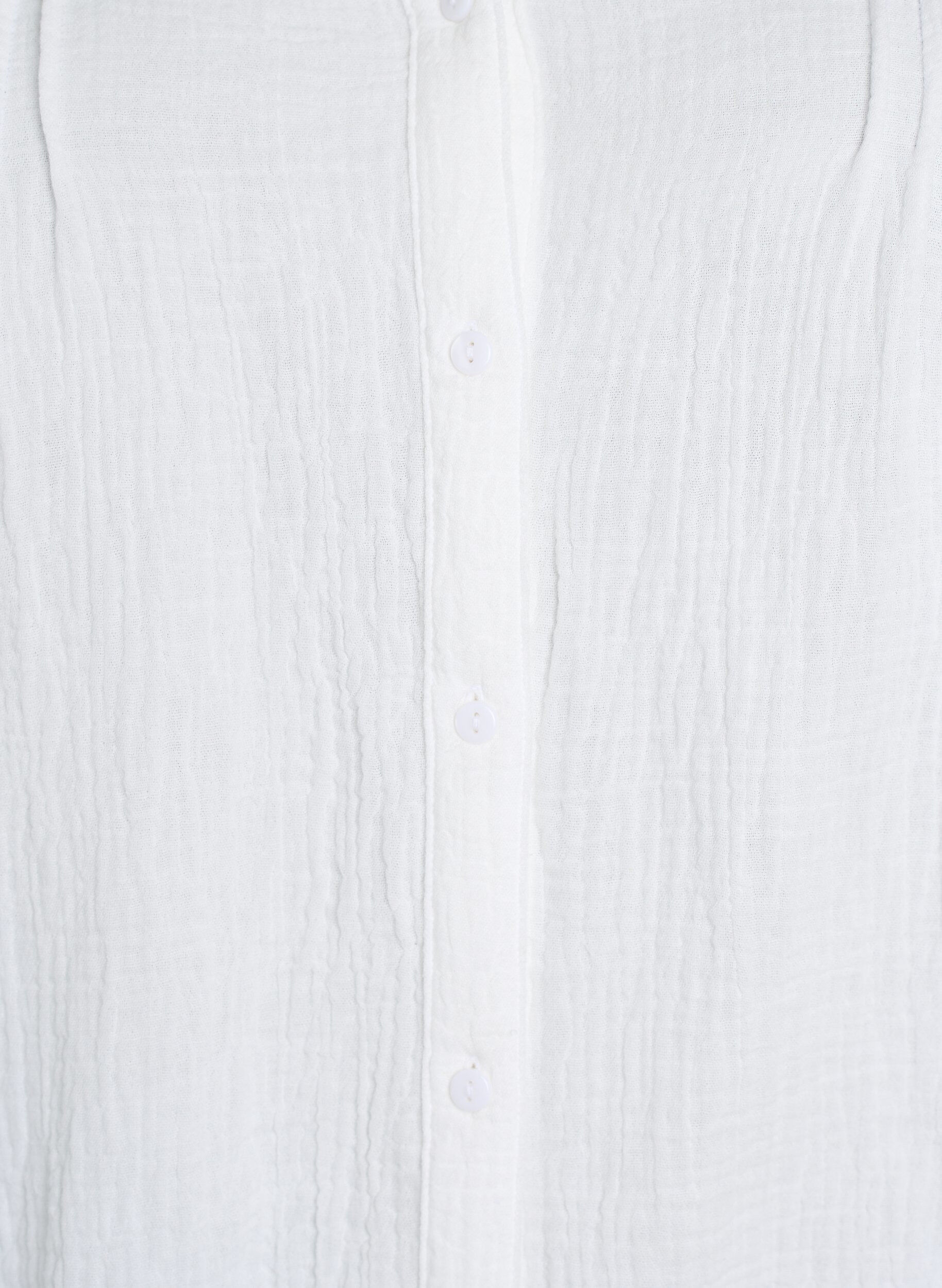 Zizzi Blouse en mousseline de coton avec d&eacute;tails brod&eacute;s, Blanc, Packshot image number 2