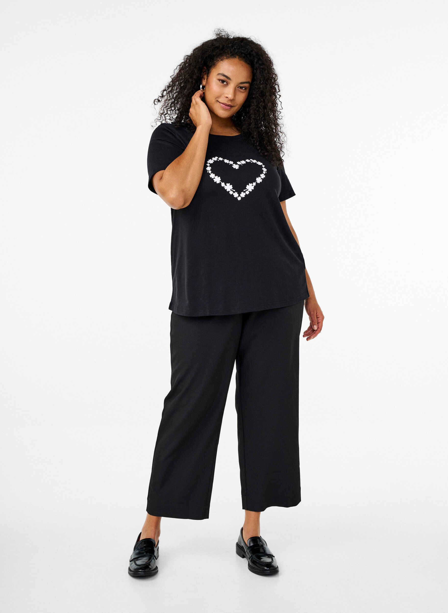 ZizziFLASH - T-shirt met motief, Zwart, Model image number 1