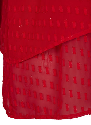 Chemisier à manches 2/4 en mousseline de soie à motifs, Tango Red, Packshot image number 3