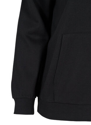 Pull cardigan avec fermeture éclair et capuche, Black, Packshot image number 3