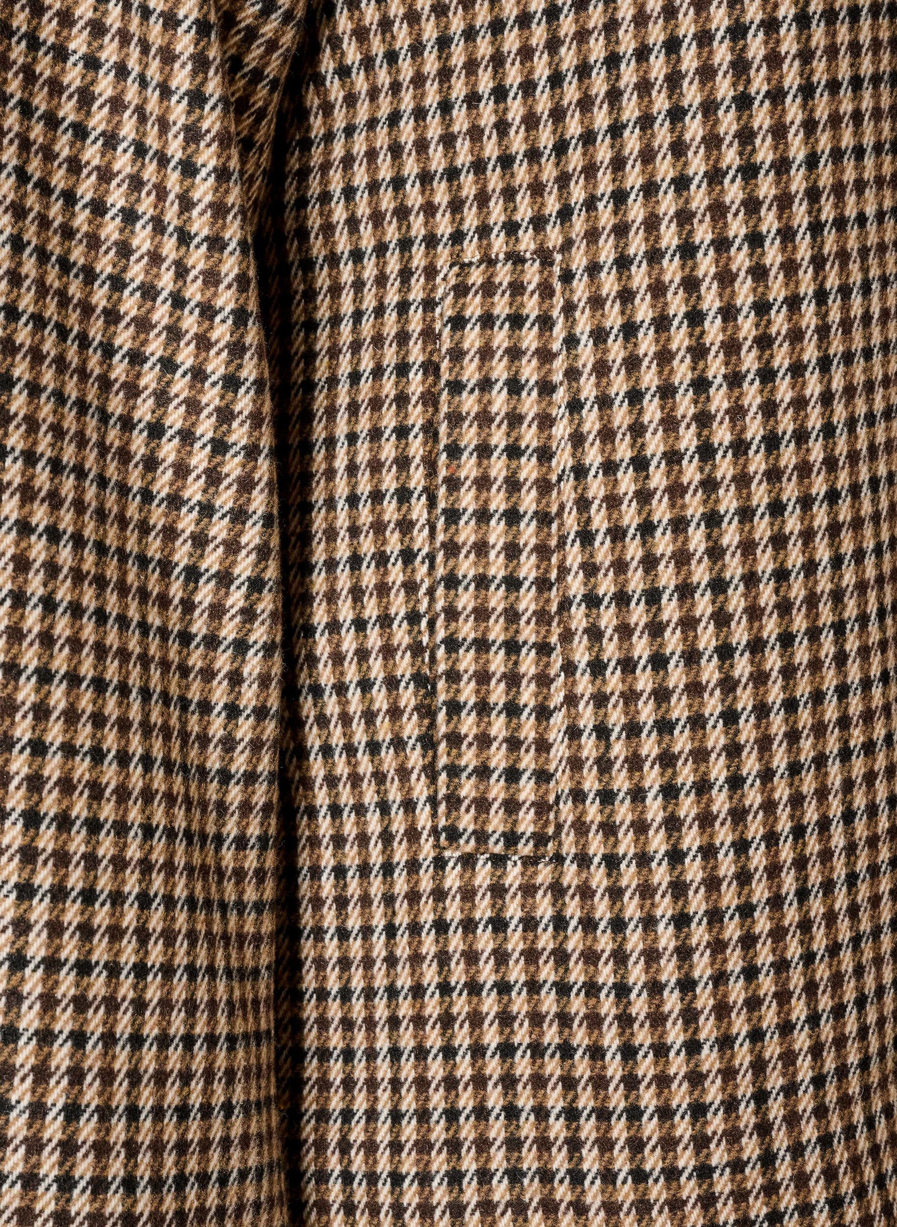 ZizziManteau court &agrave; carreaux &agrave; double boutonnage, Marron, Packshot image number 3