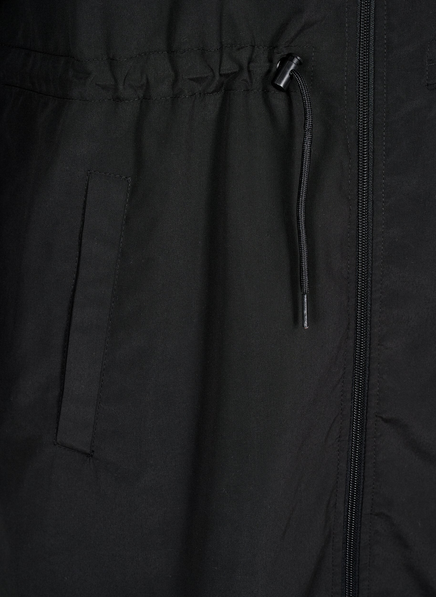 Zizzi FLASH - Parka hydrofuge &agrave; capuche, Noir, Packshot image number 3