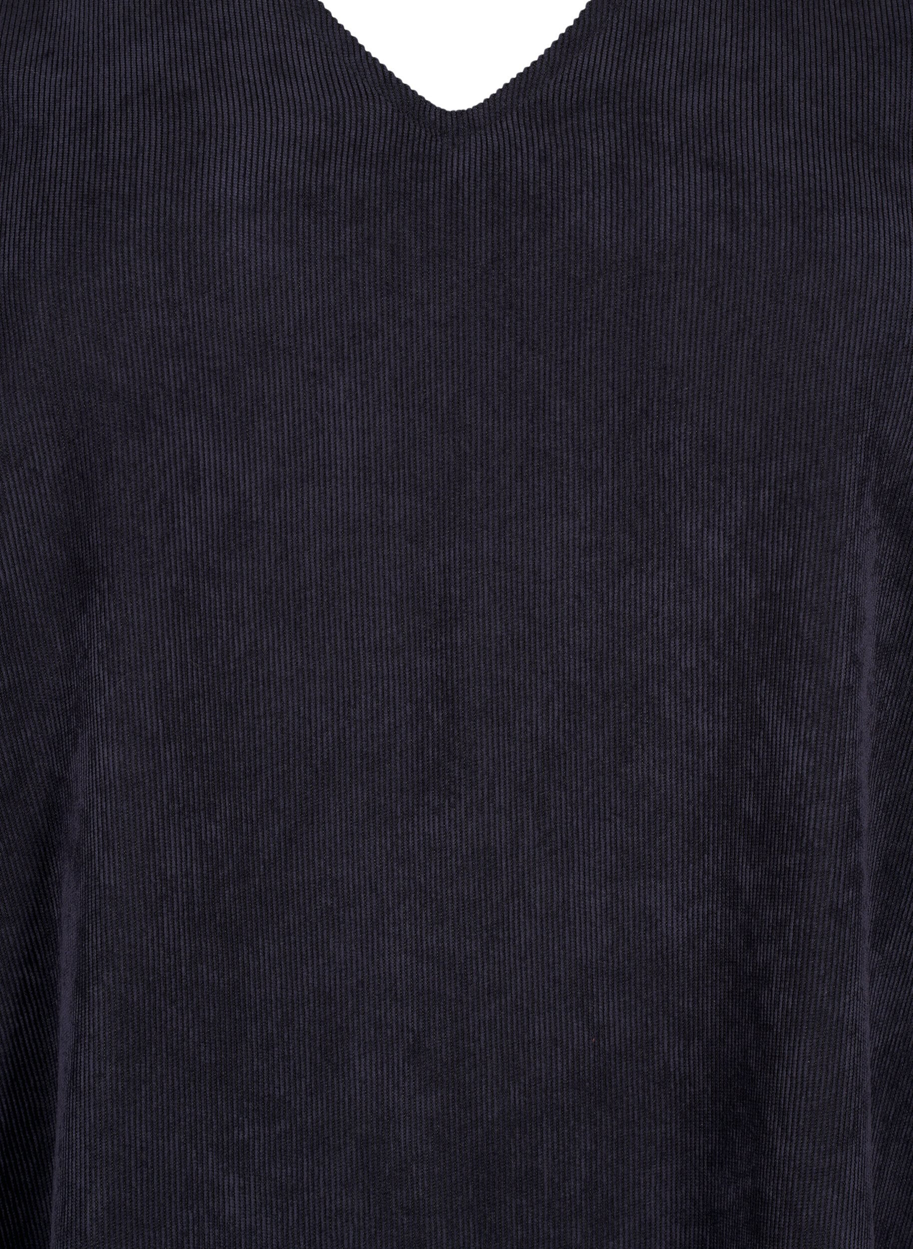 ZizziKorte fluwelen jurk met zakken, Black, Packshot image number 2