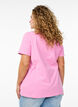 T-shirt basique en coton de couleur unie, Rose, Model image number 2