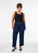 Gecropte straight-fit jeans met een normale taille, Blauw, Model image number 0