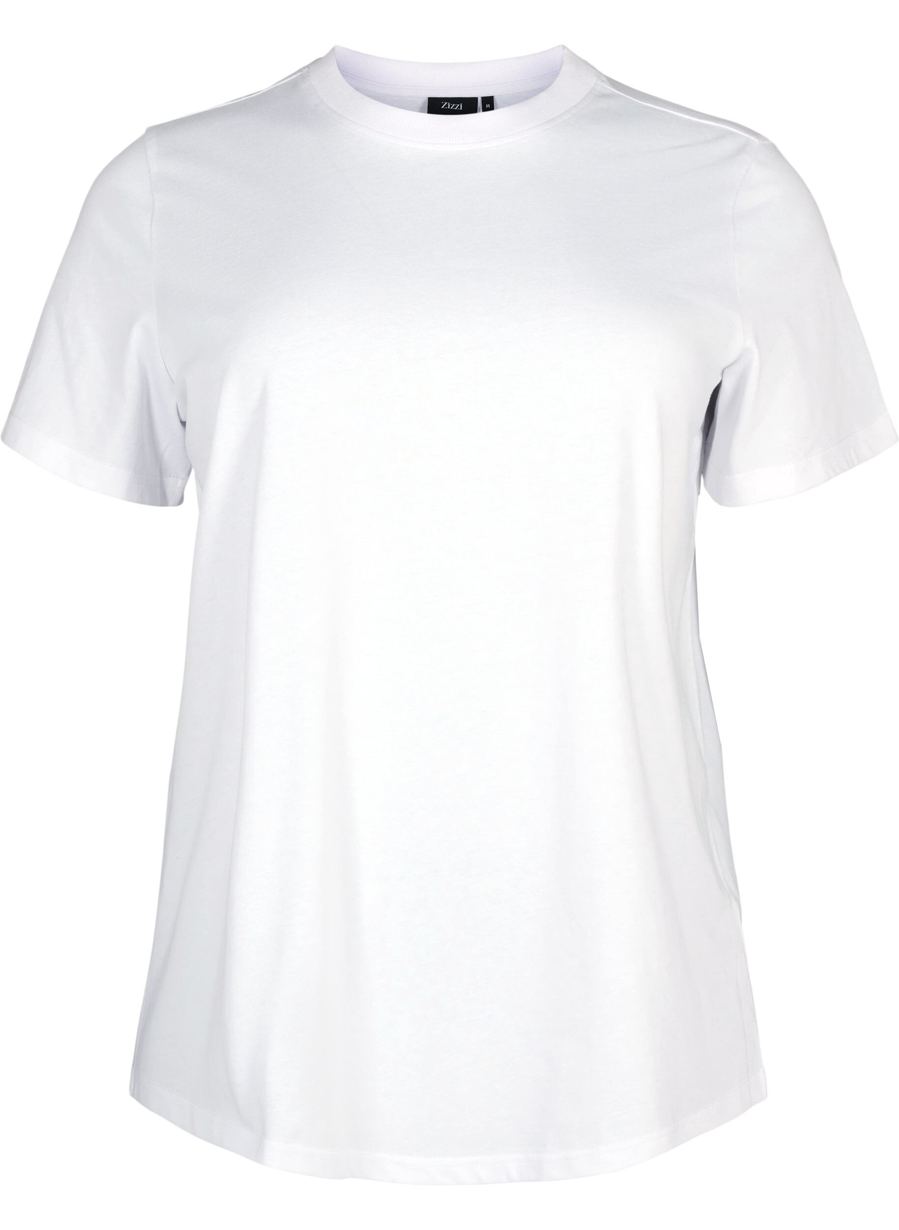 T-shirt basique en coton &agrave; col rond