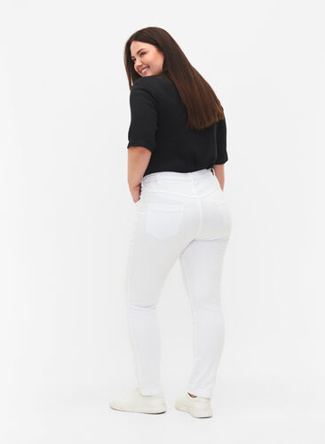 Slim fit Emily jeans met normale taille, White, Model image number 1