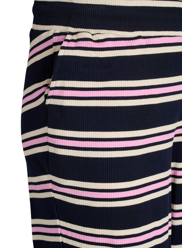 Bas de pyjama &agrave; rayures et coupe ample, Bleu, Packshot