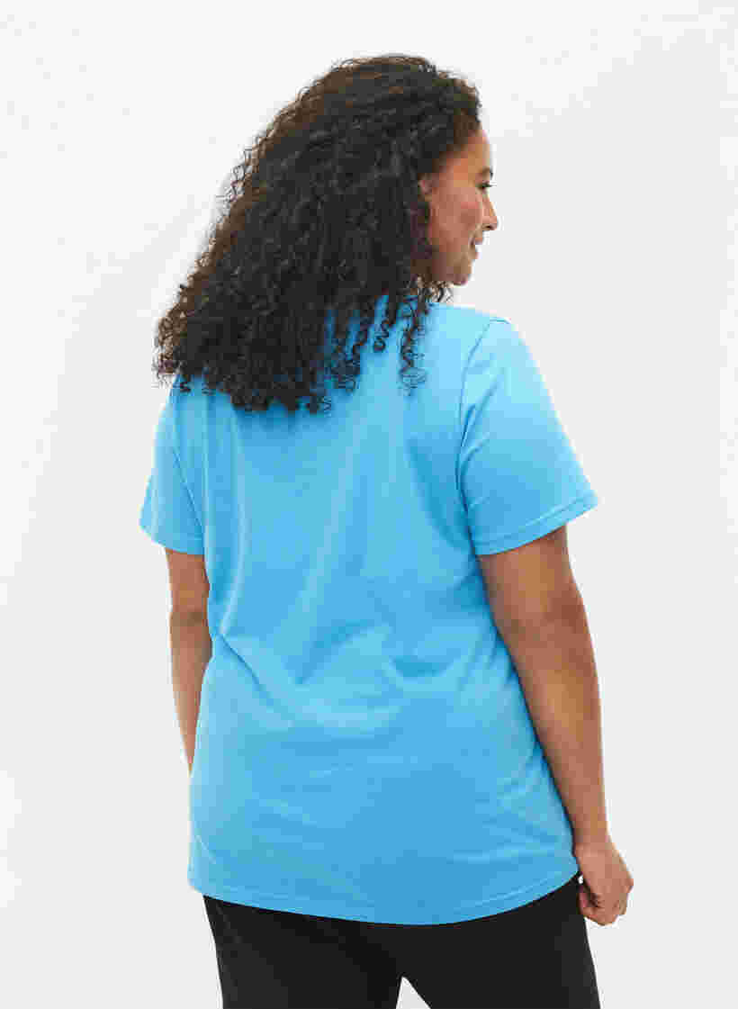 T-shirt basiques 2-pack en coton, Bonnie Blue/Black, Model image number 1