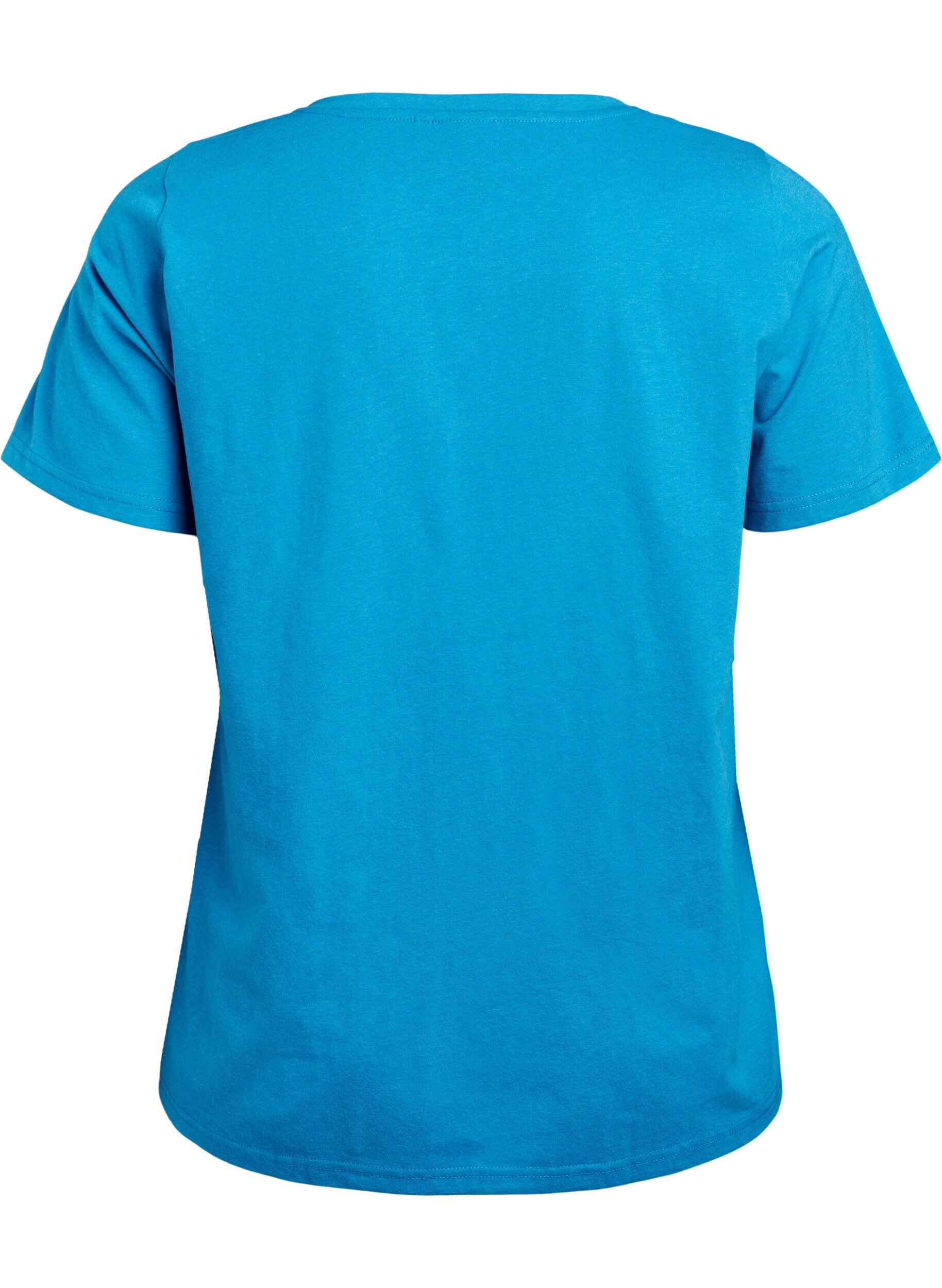ZizziFLASH - T-shirt met V-hals, Blauw, Packshot image number 1