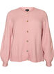 Cardigan in zacht breisel met goudkleurige knopen, Rood, Packshot image number 0