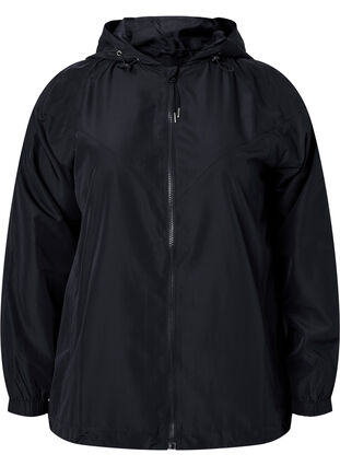 Veste courte avec capuche et bas réglable, Black, Packshot image number 0