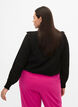 Viscose blouse met ruches en borduursel, Black, Model image number 1