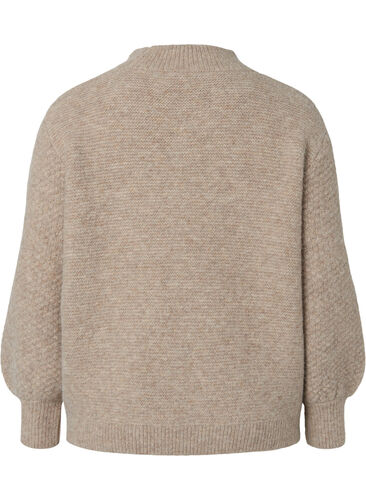 Pull en tricot à motifs avec col roulé, Simply Taupe Mel., Packshot image number 1