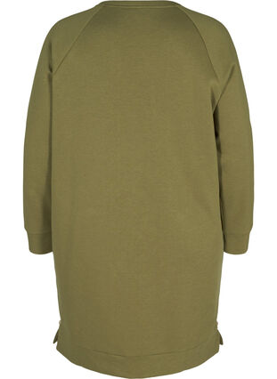 Robe pull avec poches et fente, Olive Drab, Packshot image number 1
