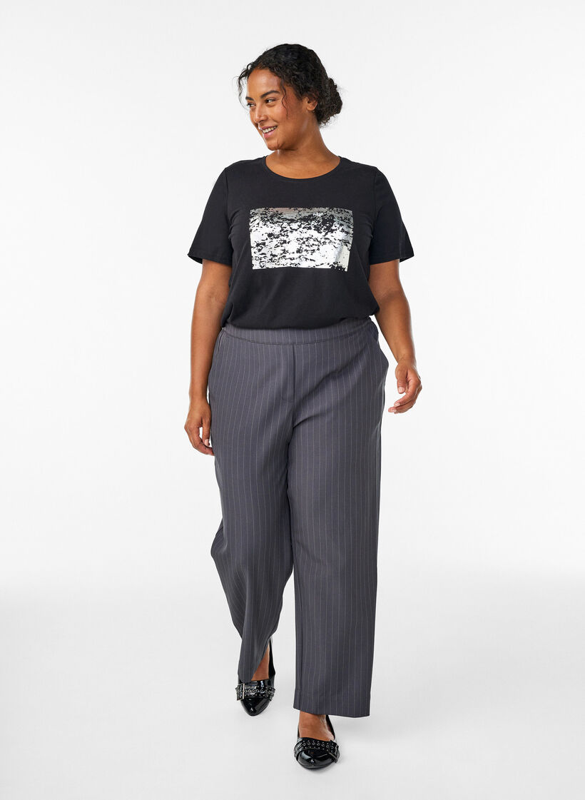 T-shirt met print, Zwart, Model image number 1