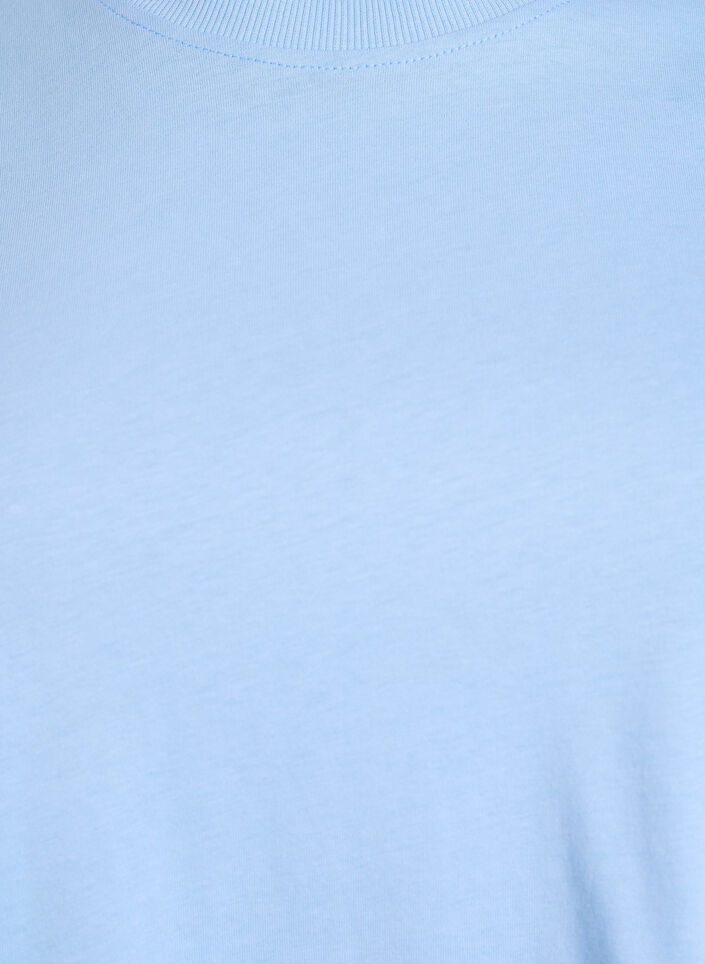 T-shirt basique en coton &agrave; col rond, Bleu, Packshot image number 2