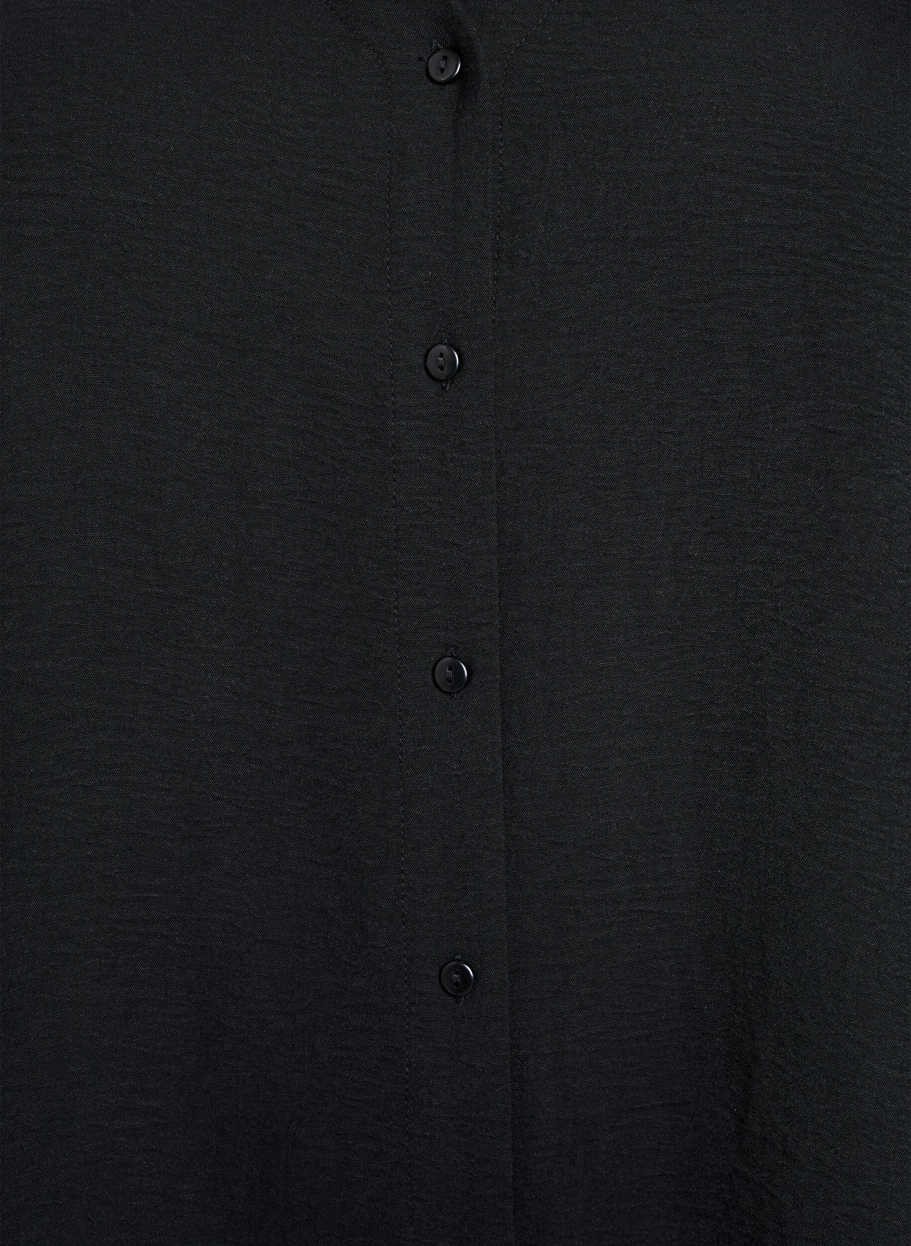 ZizziChemisier &agrave; col V et manches 3/4, Noir, Packshot image number 2