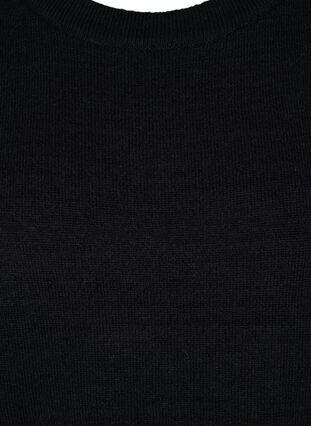 Blouse en tricot côtelée  avec des strass décoratives , Black, Packshot image number 2