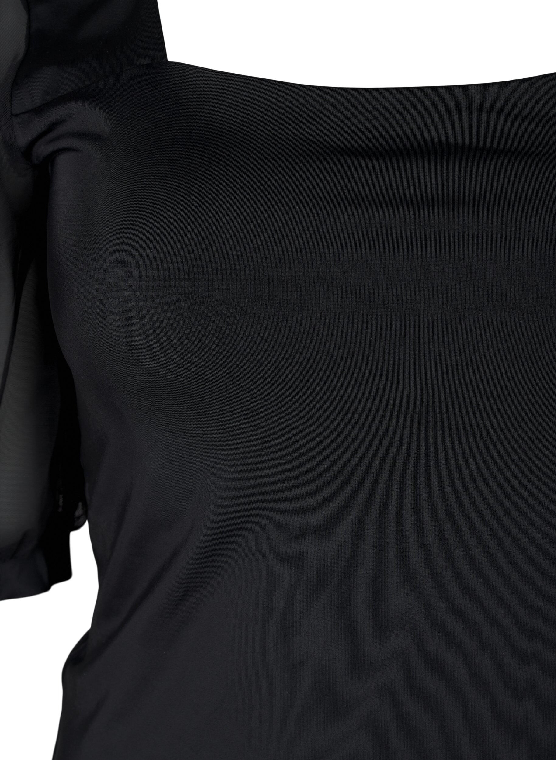 Zizzi Maillot de bain avec manches courtes en maille, Black, Packshot image number 2