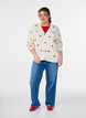 Cardigan en maille avec broderies de cerises, Vanille, Model image number 1