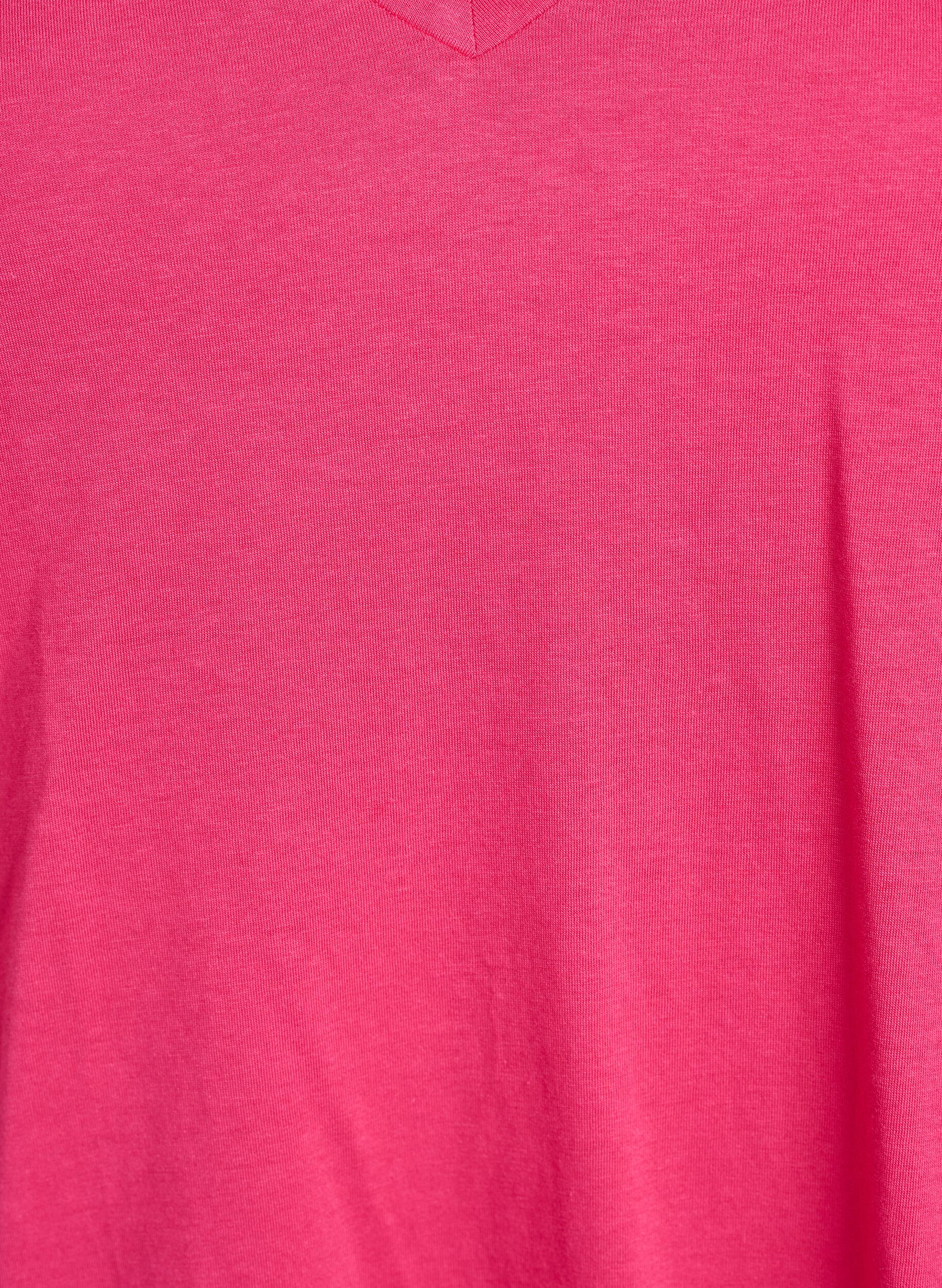 ZizziT-shirt met korte mouwen en V-hals, Roze, Packshot image number 2