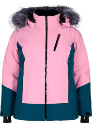 Veste de ski avec capuche détachable, Sea Pink Comb, Packshot