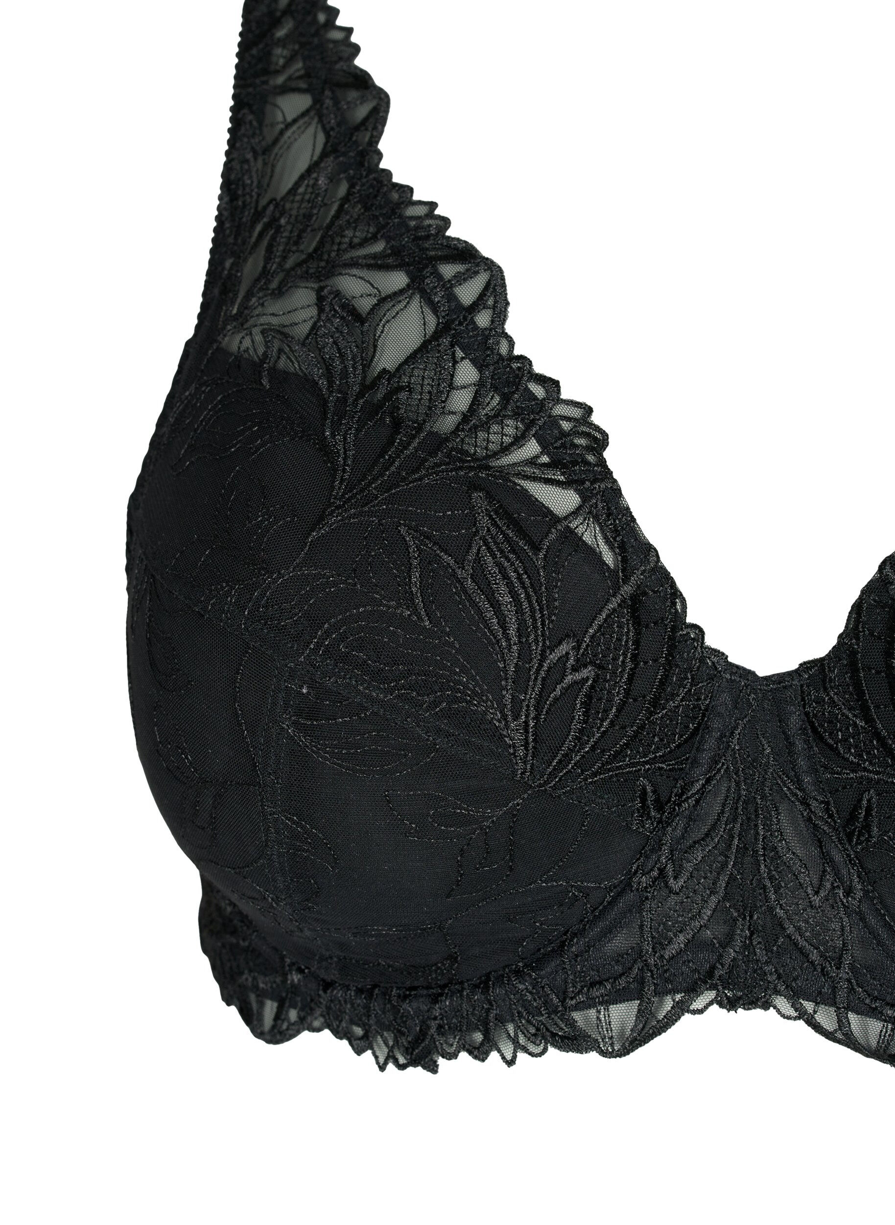 Zizzi Soutien-gorge en dentelle rembourr&eacute; avec armature, Black, Packshot image number 2
