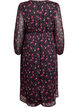 Chiffon jurk met bloemenprint en lange mouwen, Zwart, Packshot image number 1