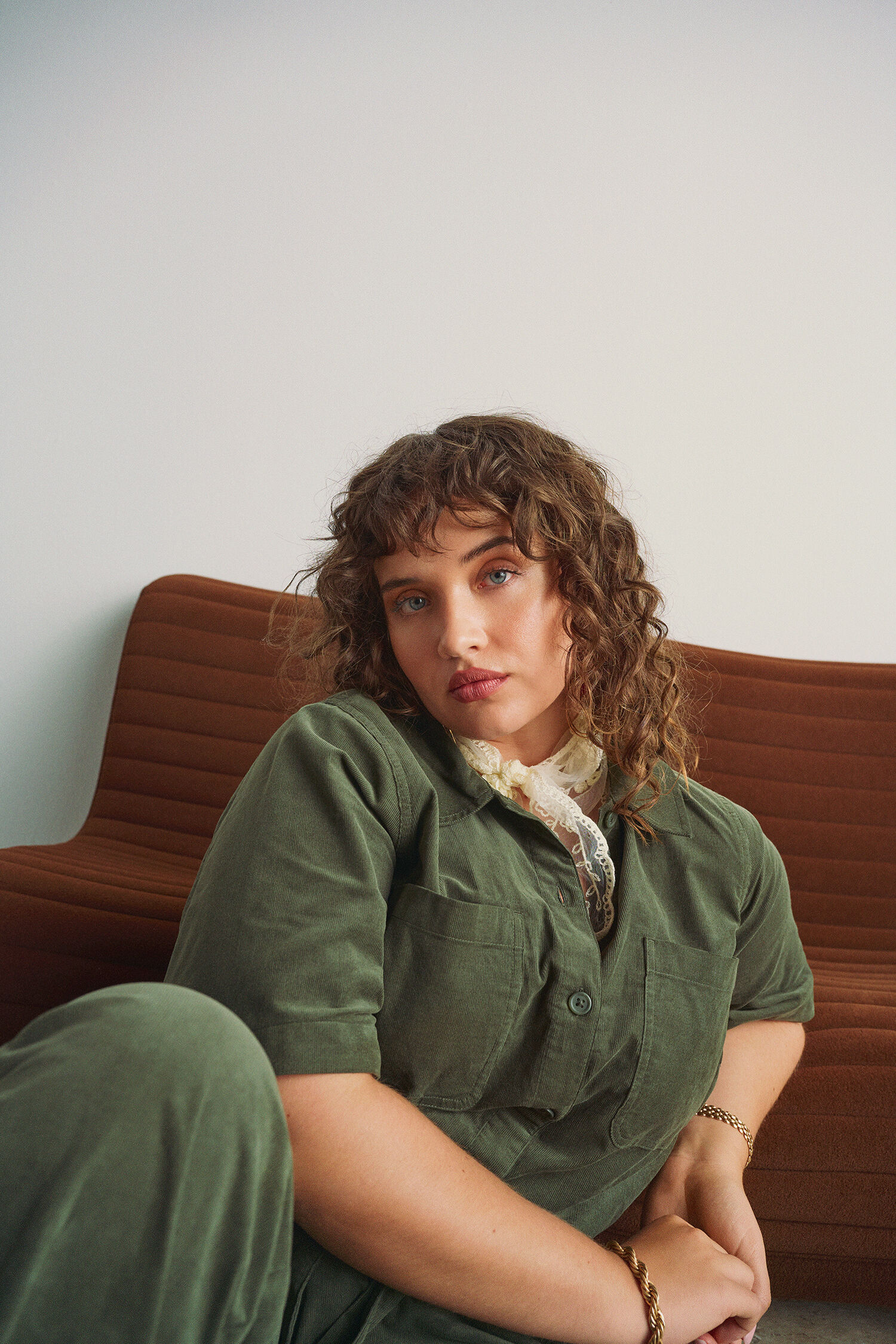 ZizziJumpsuit van katoenfluweel, , Model