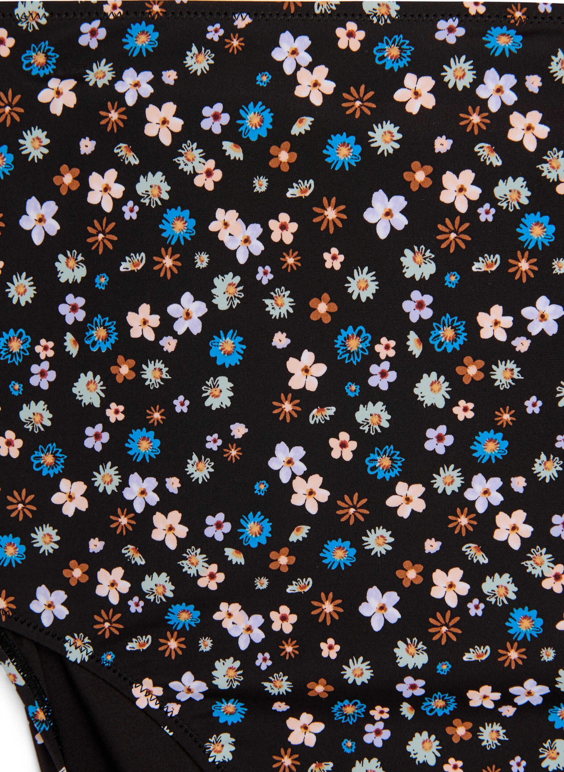 ZizziExtra high-waisted bikinibroekje met bloemenprint, Bruin, Packshot image number 2