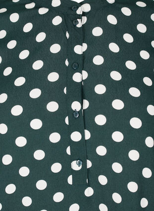 Viscose tuniek met lange mouwen en split, Scarab w. White Dots, Packshot image number 2