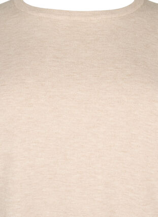 Gebreide blouse van viscose met ballonmouwen, Simply Taupe Mel., Packshot image number 2