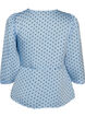 Blouse met stippen, striksluiting en 3/4-mouwen, Blauw, Packshot image number 1