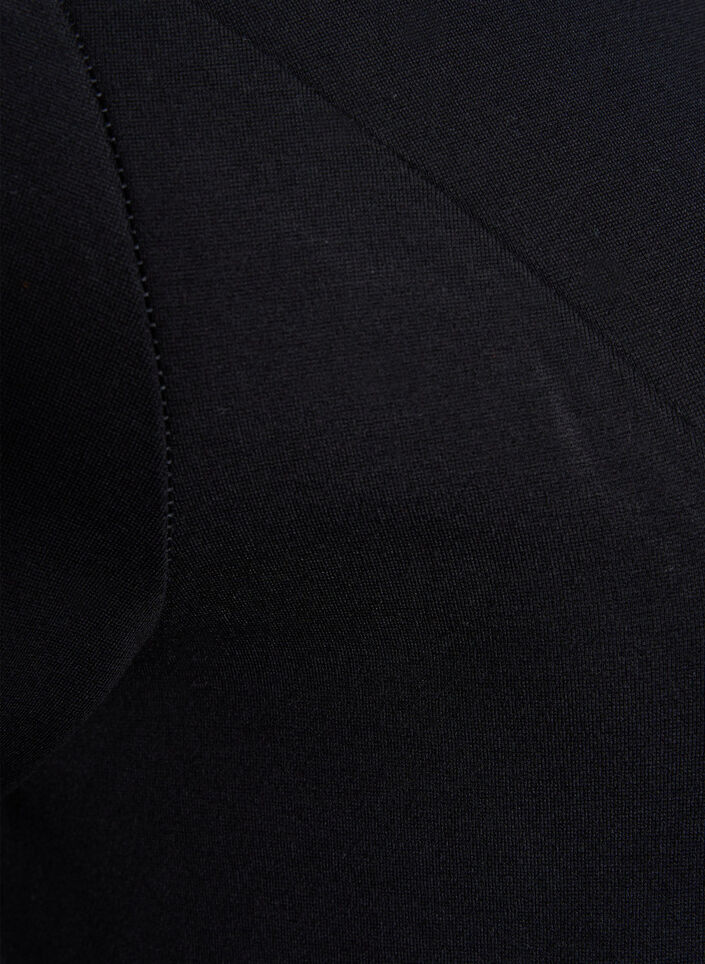 Effen jurk met 3/4-mouwen en split, Black, Packshot image number 3