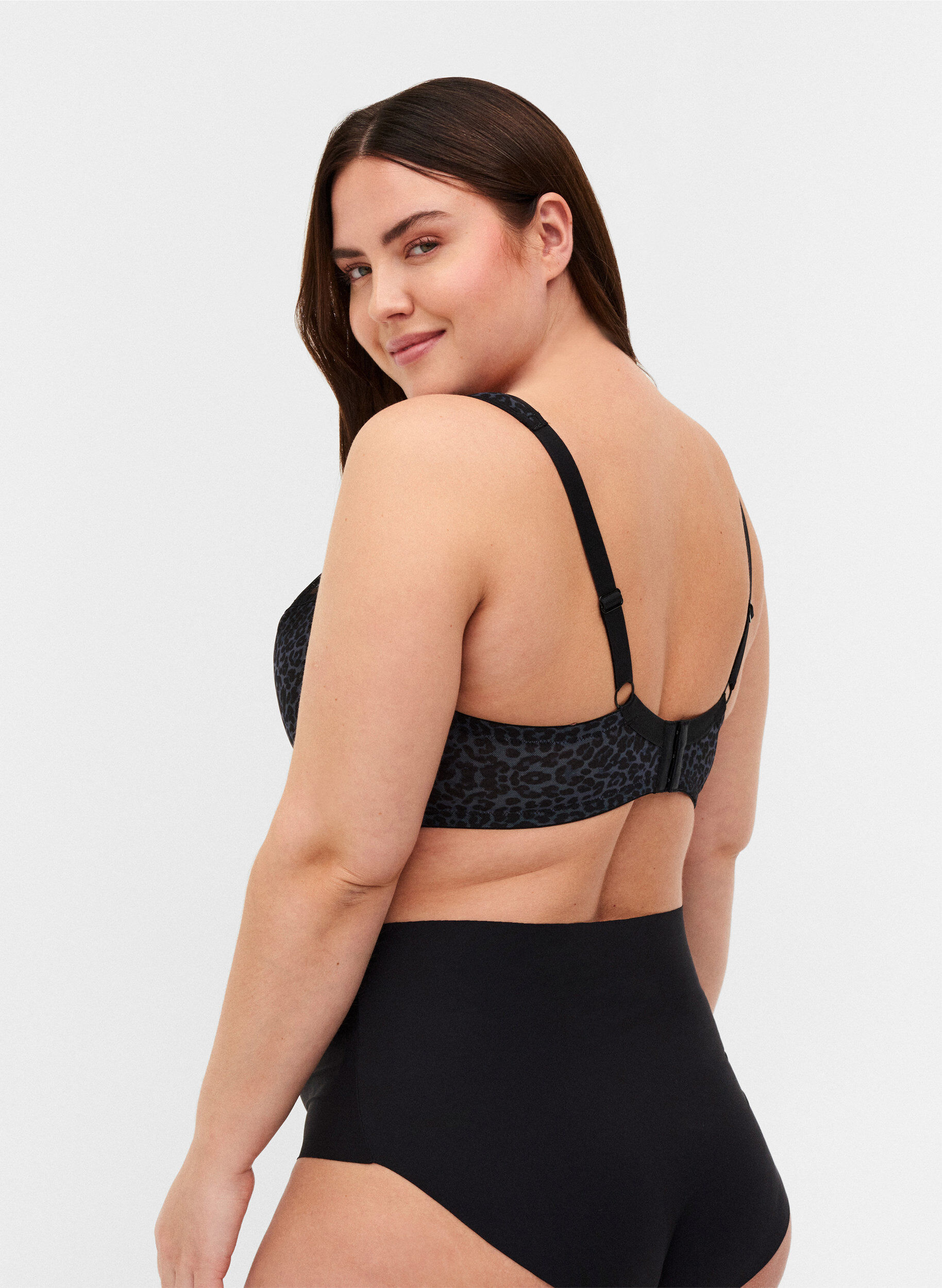 ZizziBh met bloemenprint en mesh, Grey Leopard, Model image number 1