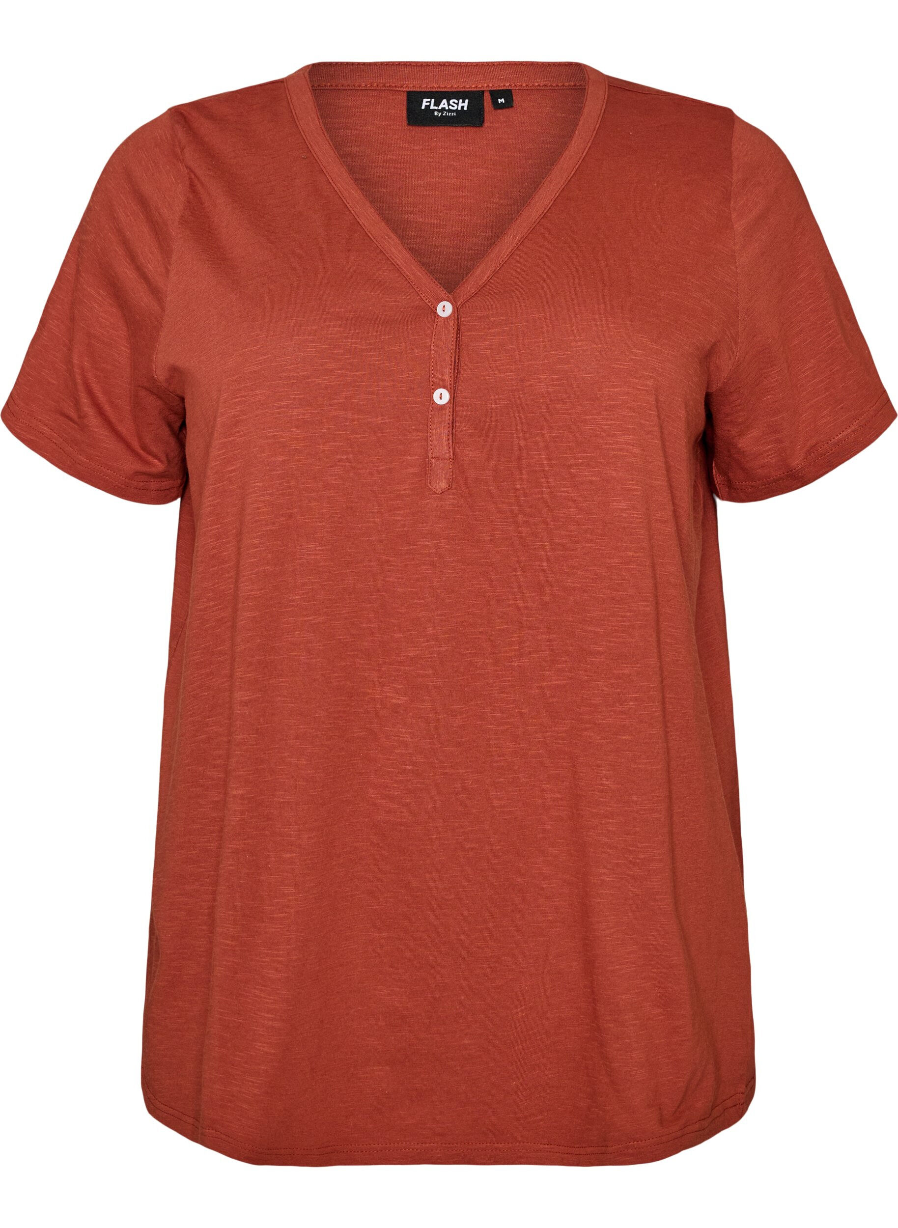 FLASH - T-shirt met knoopdetail