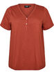 T-shirt dot&eacute; de boutons, Marron, Packshot image number 0