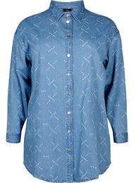 Veste en jean ample avec motif, Light blue denim, Packshot