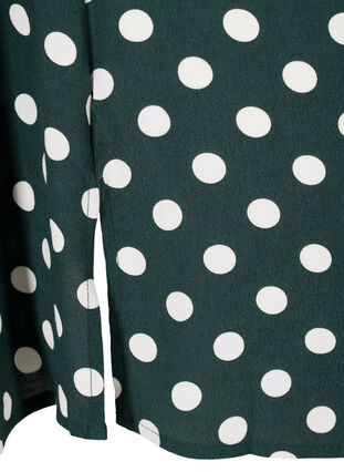 Tunique en viscose à manches longues et fente, Scarab w. White Dots, Packshot image number 3