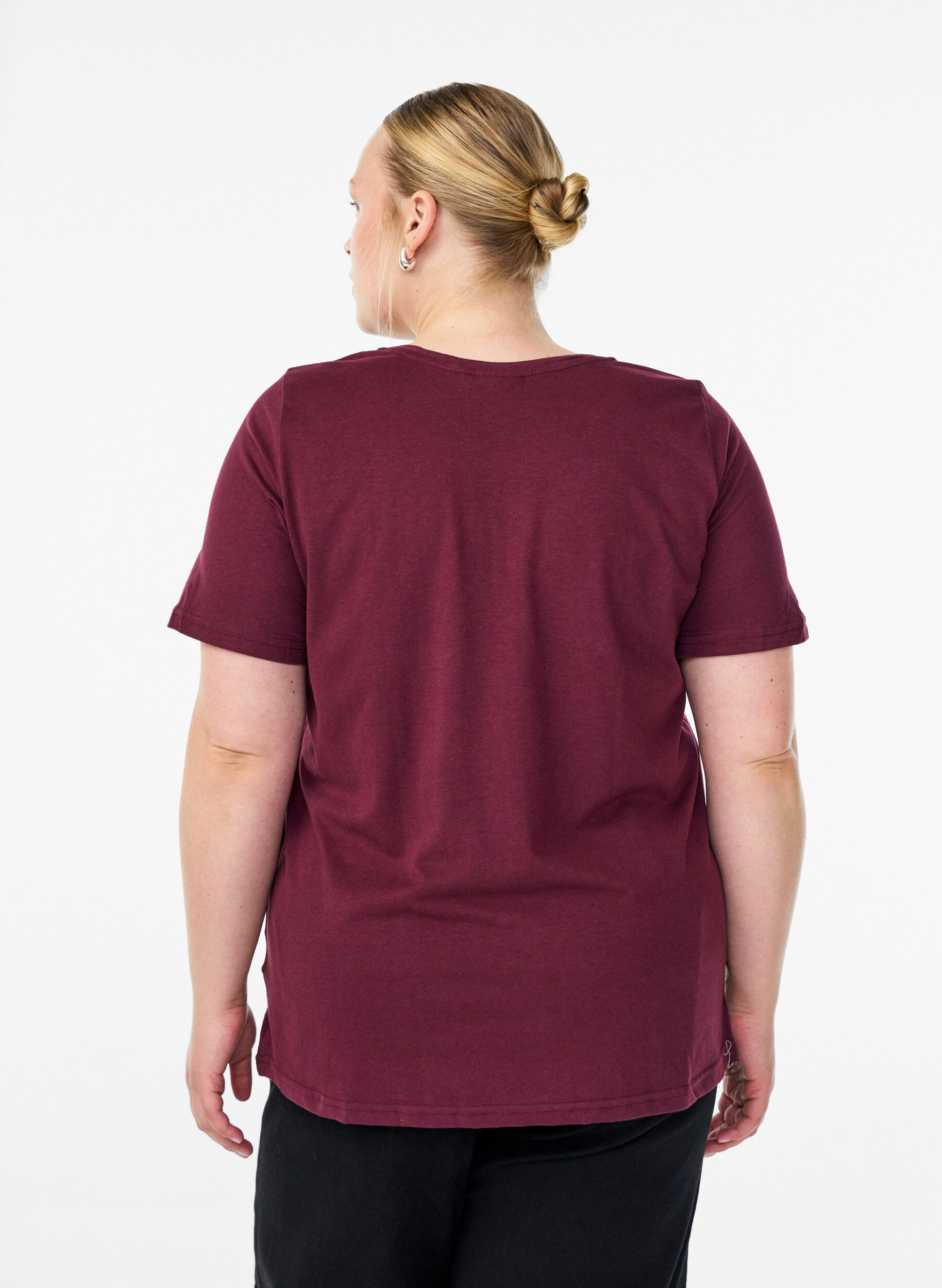 ZizziFLASH - T-shirt met motief, Donker Bordeaux, Model image number 2