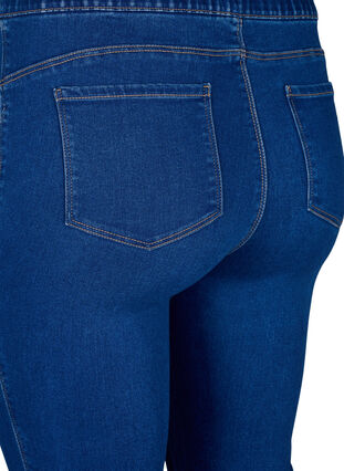  Pantacourts en jean avec ceinture élastique, Dark Blue Denim, Packshot image number 3