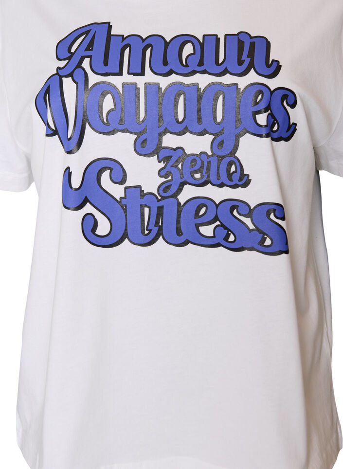 T-shirt en 100% coton avec manches courtes et imprim&eacute;, Blanc, Packshot image number 2