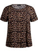 FLASH - Viscose blouse met korte mouwen en print, Bruin, Packshot image number 0