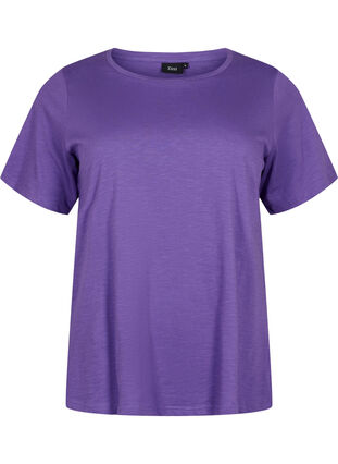 Lot de 2 T-shirt basiques en coton, Deep Lavender/Black, Packshot image number 2