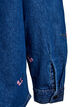 Chemise en jean avec fleurs brodées, Bleu, Packshot image number 3