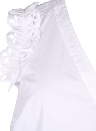 Top en coton sans manches avec volants, Bright White, Packshot image number 3